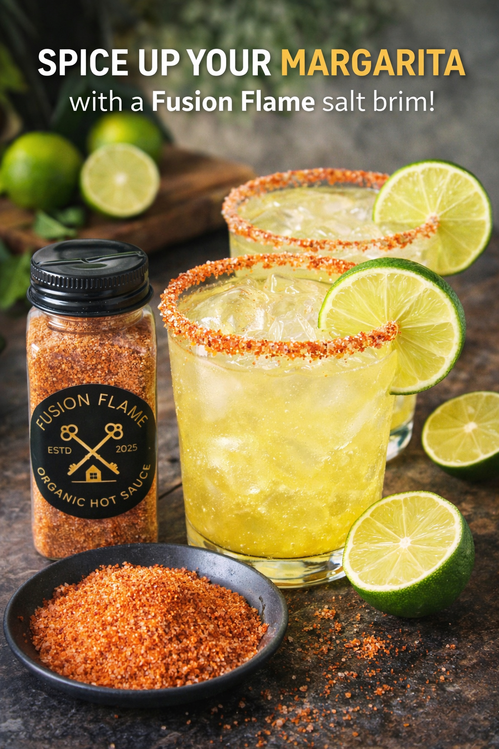 Fusion Flame spice rim on a margarita